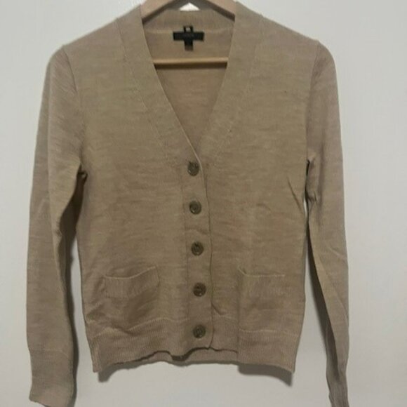 J.Crew Beige V-Neck Cardigan - Picture 1 of 3